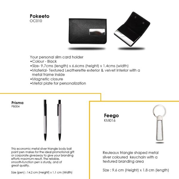 <b>Pokisma Gift set </b>  With Leatherette Card case, Prisma pen, & keychain - Image 2
